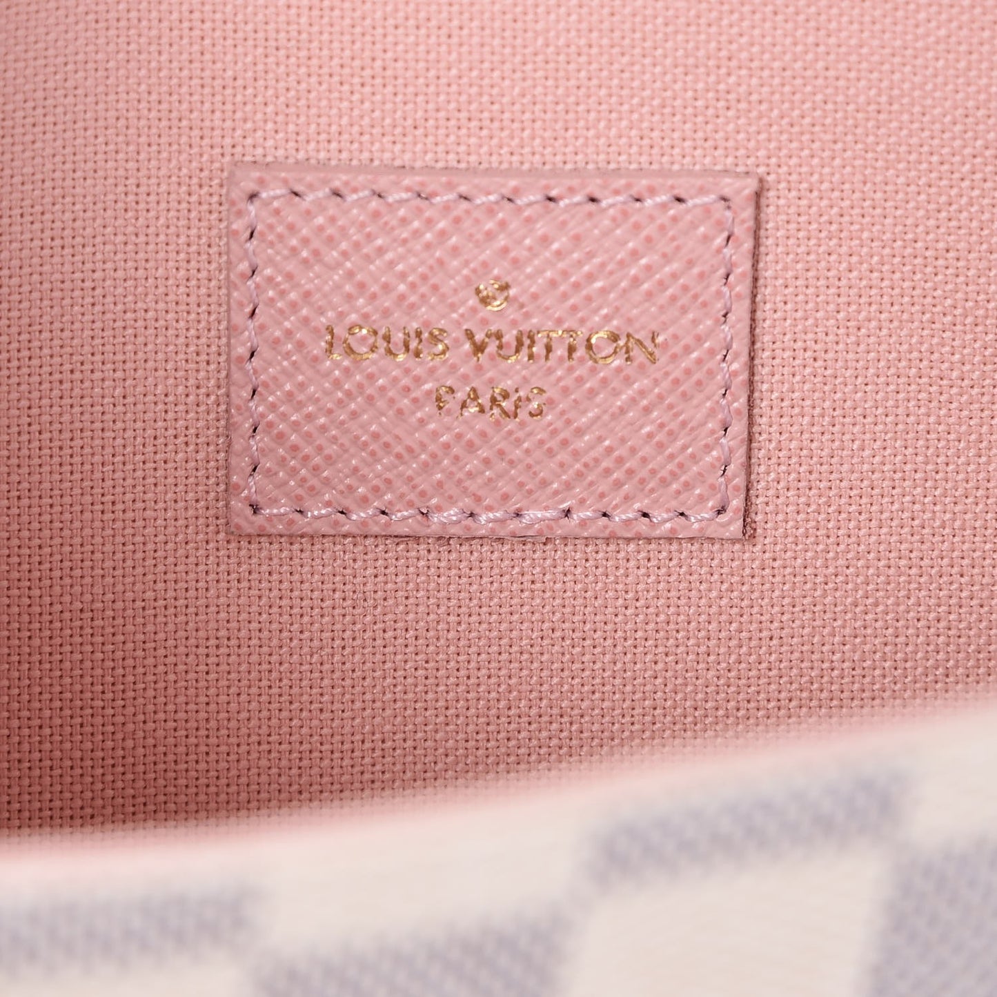 Damier Azur Pochette Felicie Chain Wallet Rose Ballerine