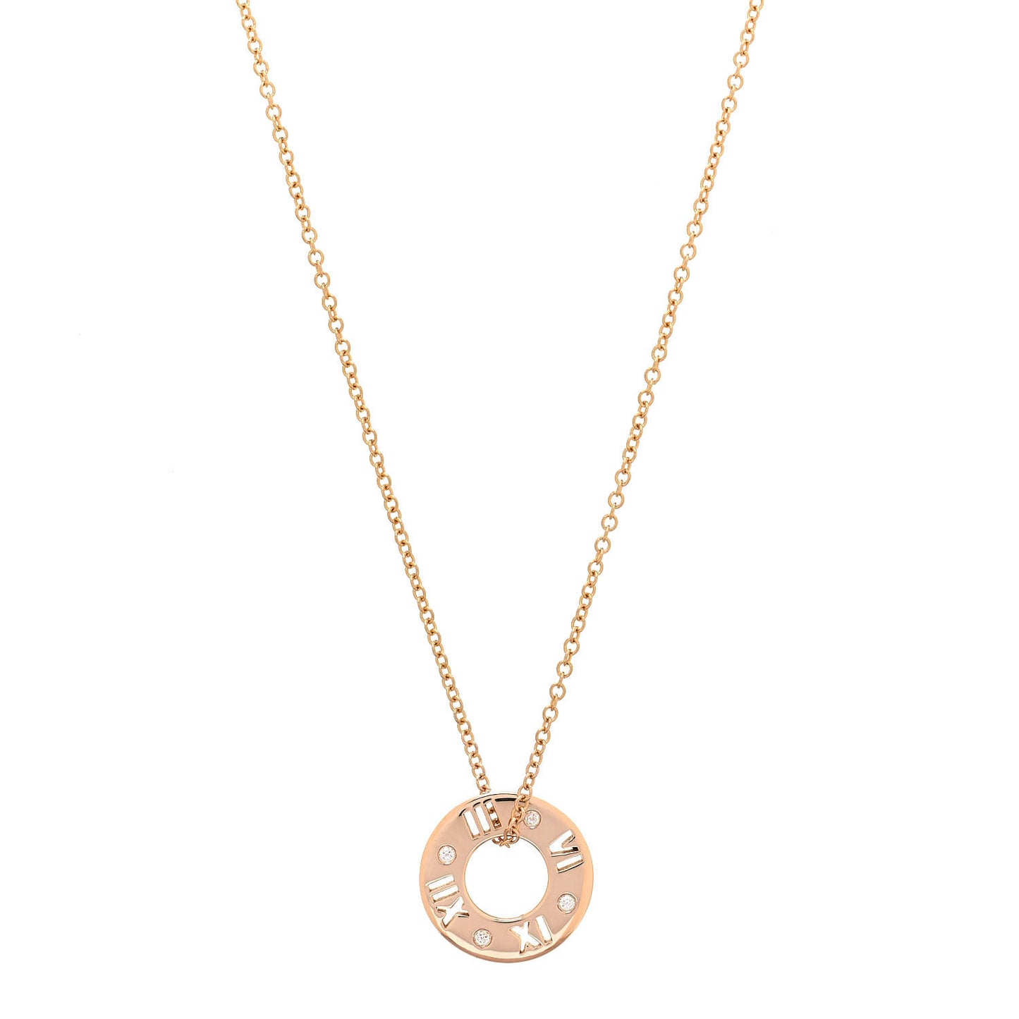 18K Rose Gold Diamond Atlas Pierced Pendant Necklace