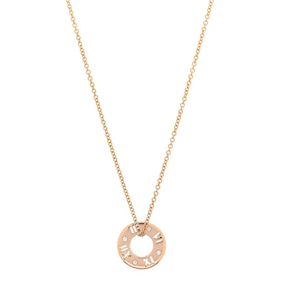 Tiffany 18K Rose Gold Diamond Atlas Pierced Pendant Necklace 1 of 4