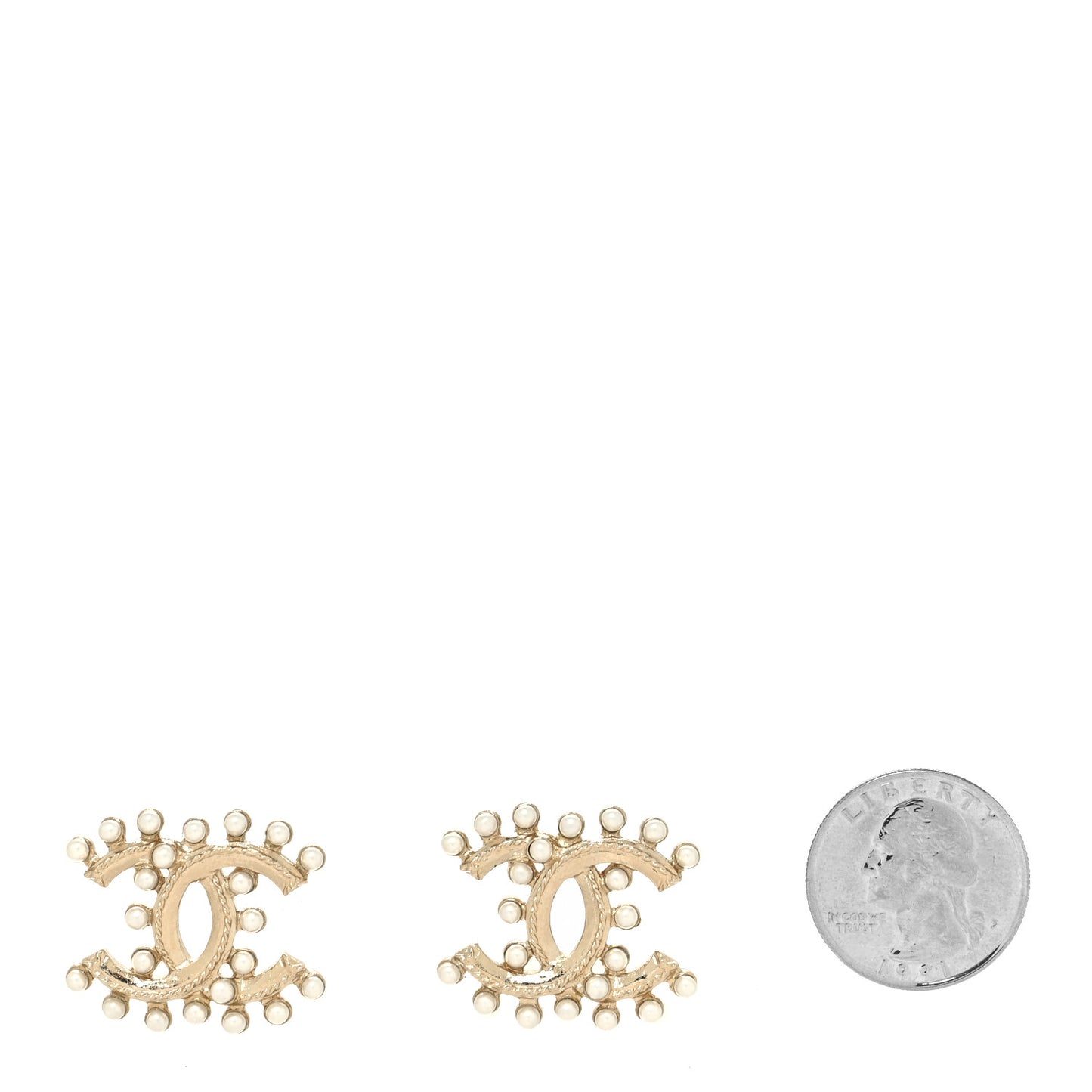 Pearl CC Earrings Gold