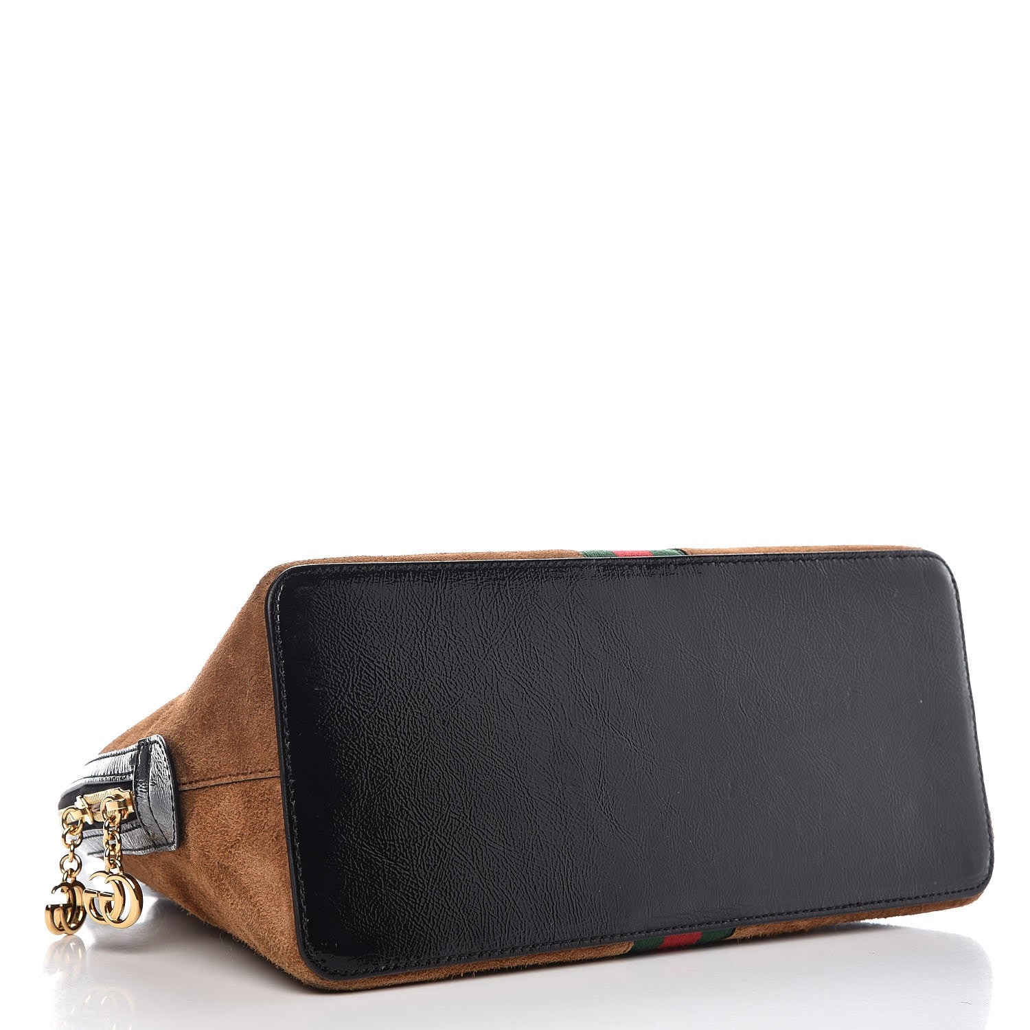 Gucci Suede Patent Web Medium Ophidia Top Handle Dome Bag Nocciola Black 5 of 9