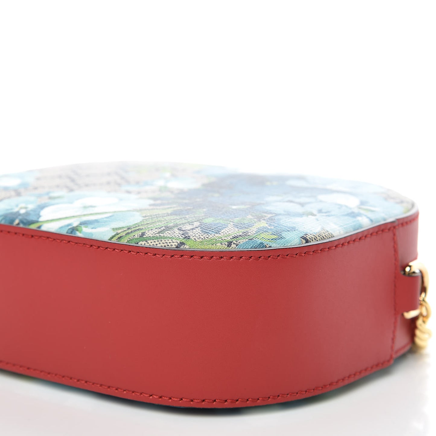 GG Supreme Monogram Blooms Mini Chain Shoulder Bag Beige Blue Navy Hibiscus Red