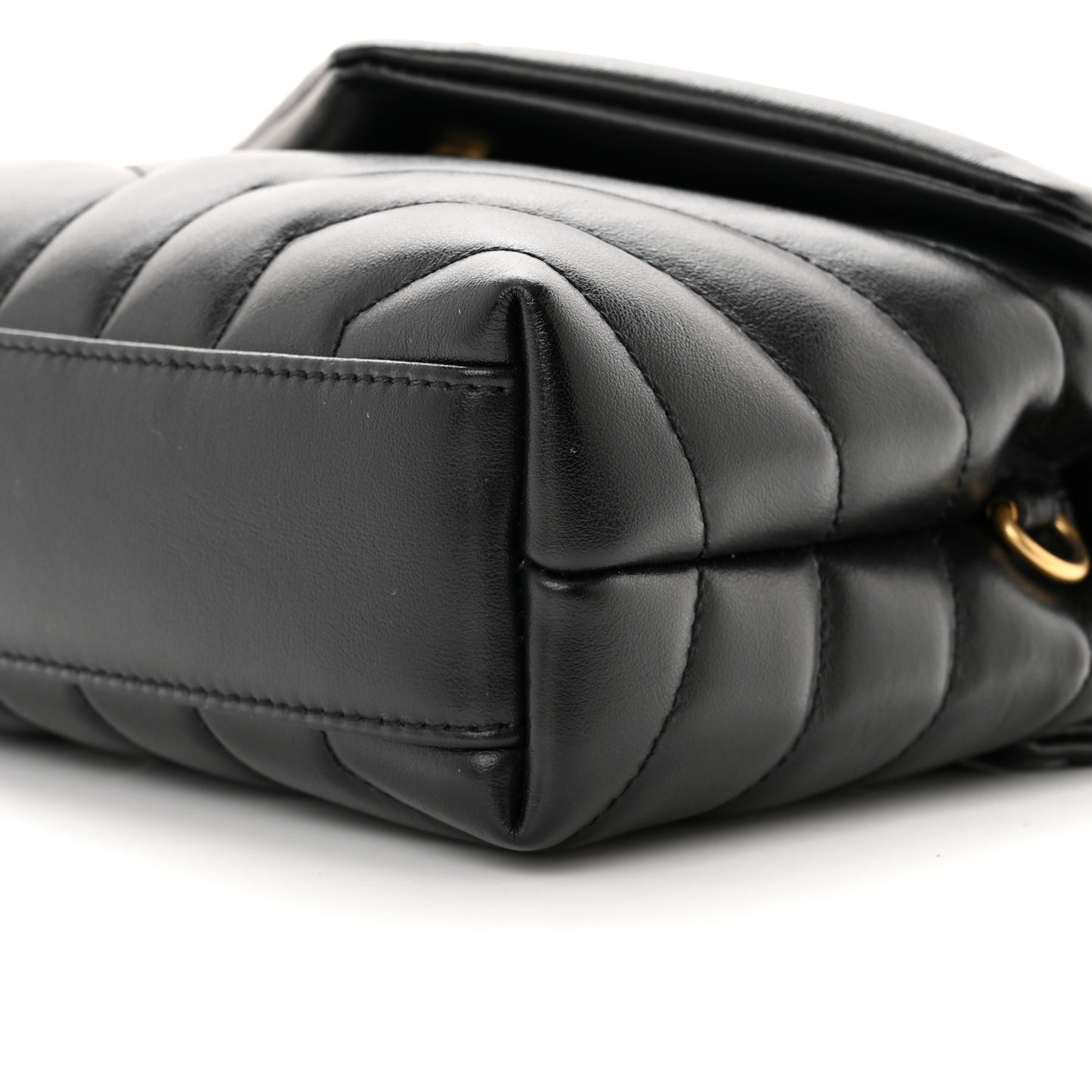 Calfskin Y Quilted Monogram Toy Loulou Crossbody Bag Black