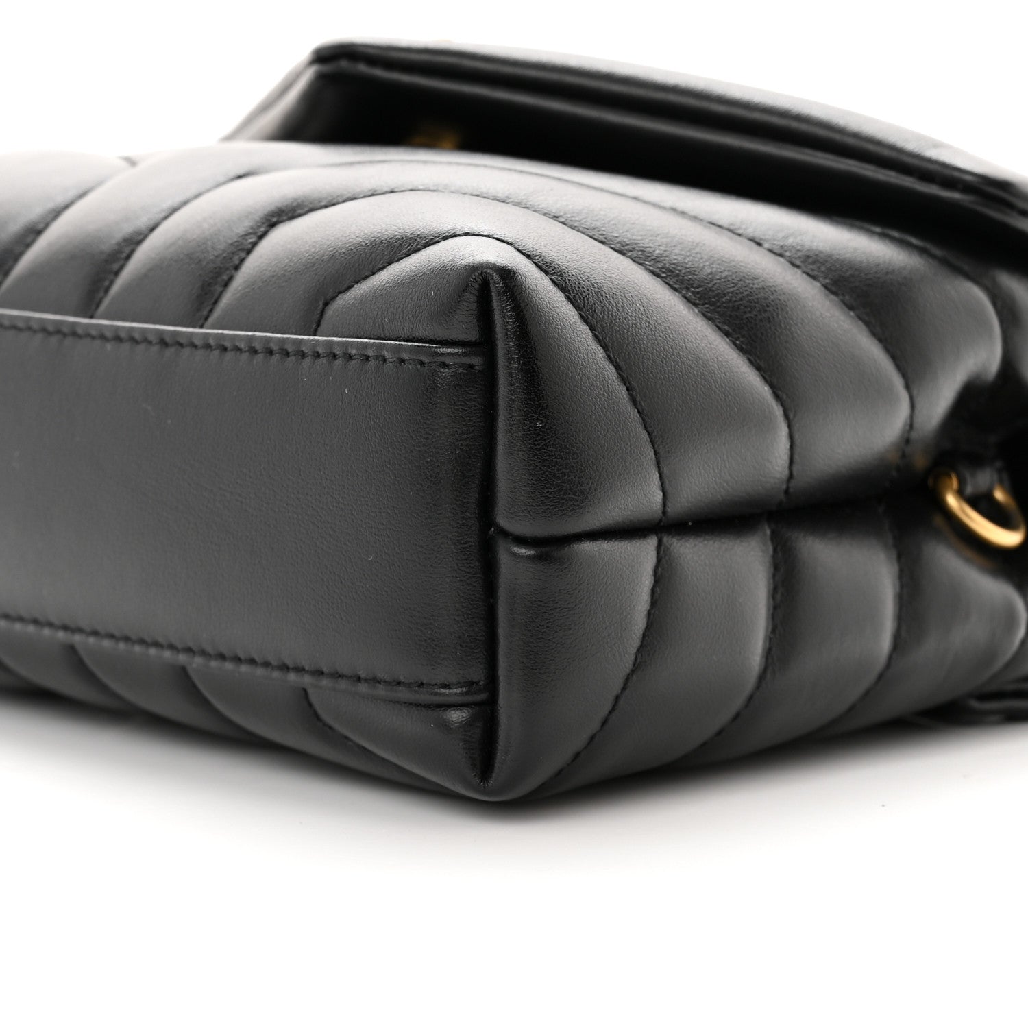 Saint Laurent Calfskin Y Quilted Monogram Toy Loulou Crossbody Bag Black 10 of 12
