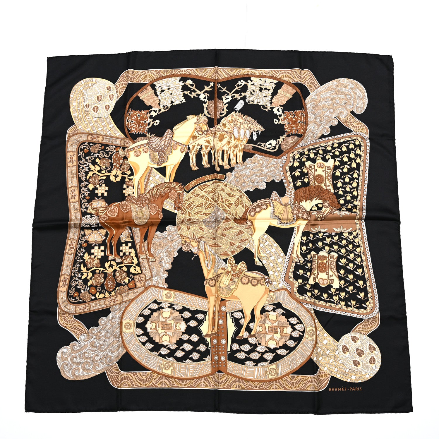 Hermes Silk Art Des Steppes Scarf 90 1 of 6