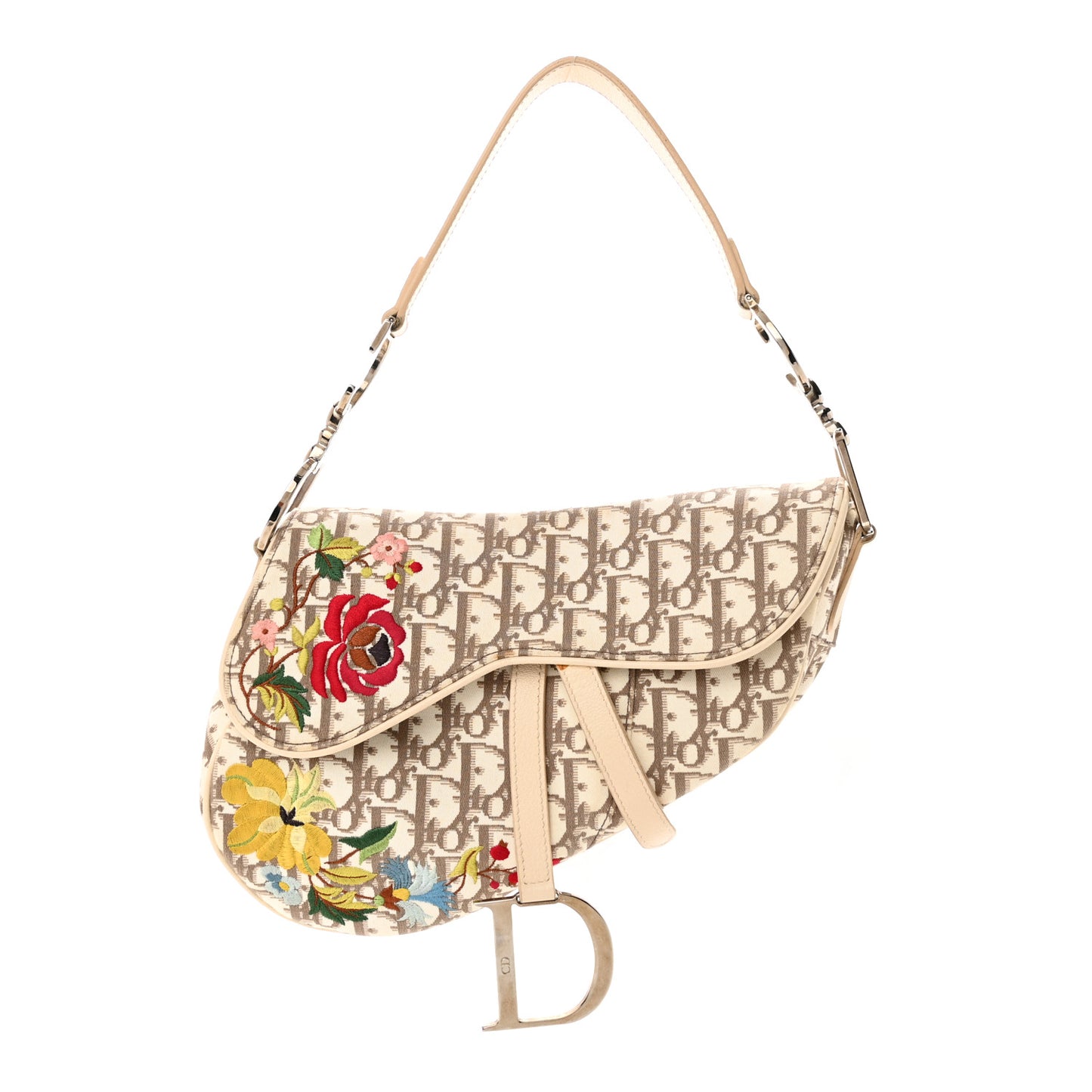 Monogram Vintage Flowers Saddle Bag Beige