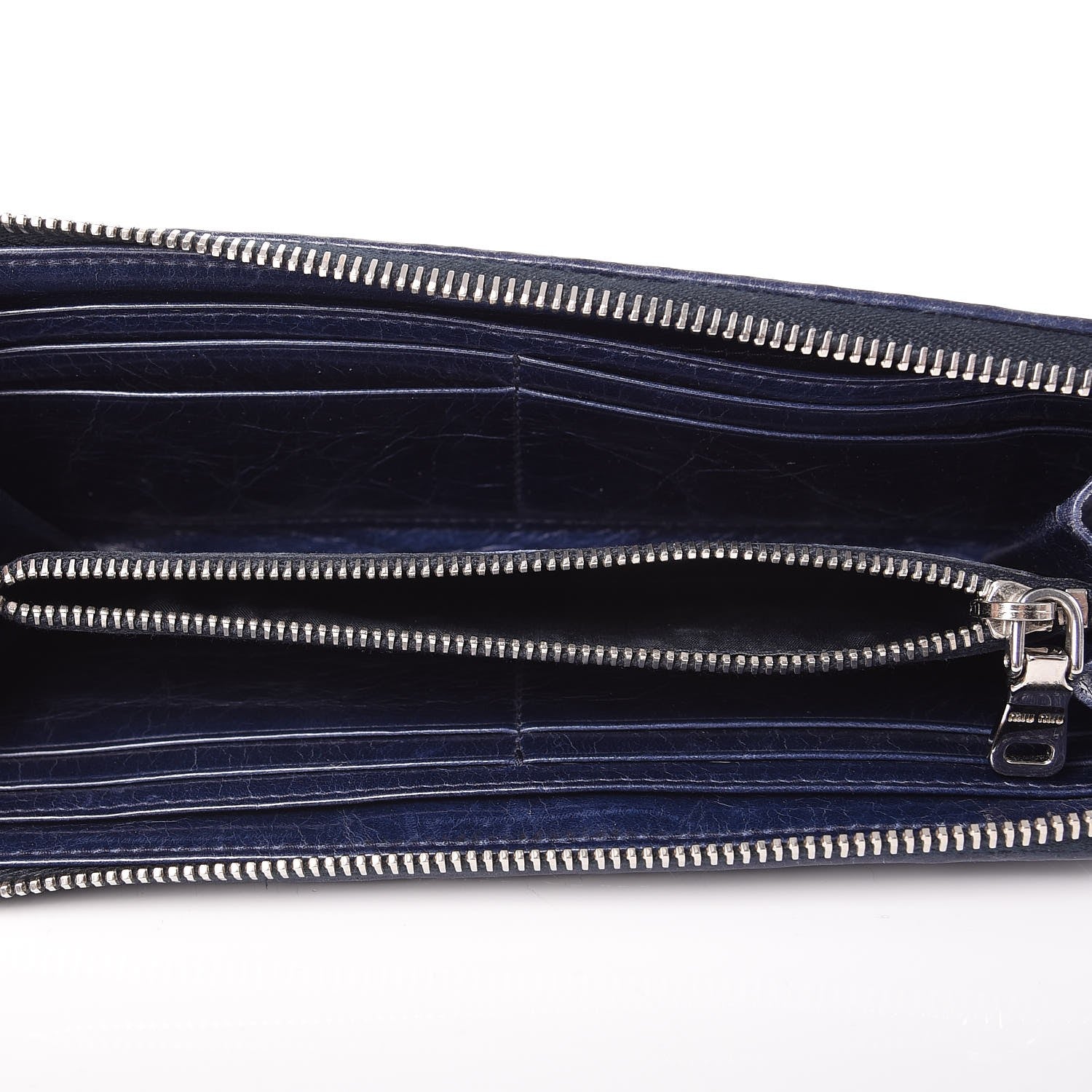 Miu Miu Nappa Matelasse Lux Zip Around Wallet Bleuette 5 of 8