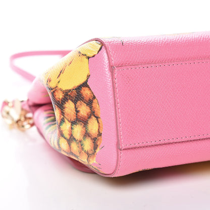 Dolce & Gabbana Dauphine Pineapple Print Small Miss Sicily Satchel Rosa 8 of 10
