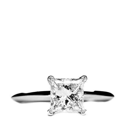 Tiffany Platinum Diamond 1.37ct Princess Solitaire Engagement Ring 48 4.5 1 of 4