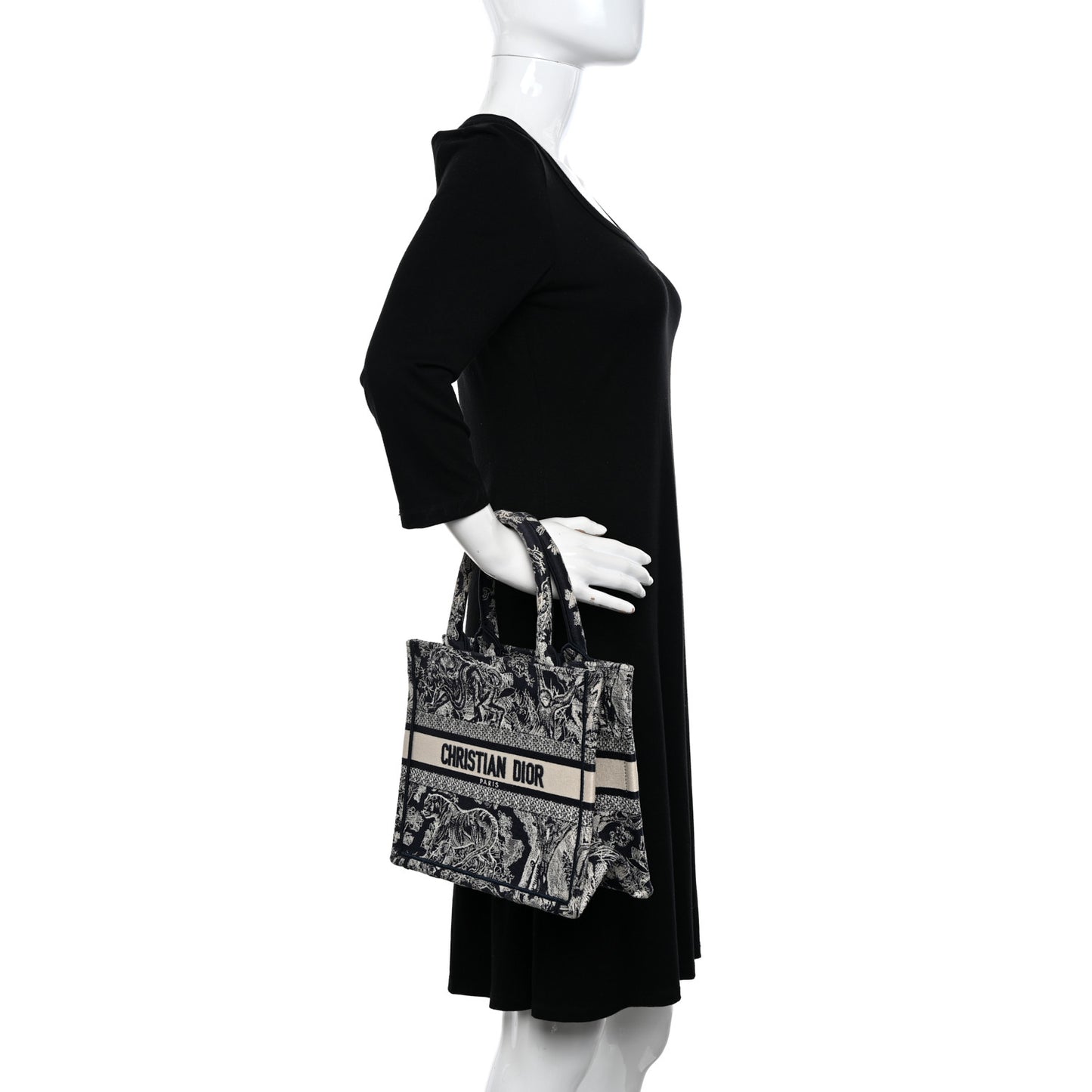Canvas Embroidered Small Dioriviera Toile De Jouy Book Tote Blue