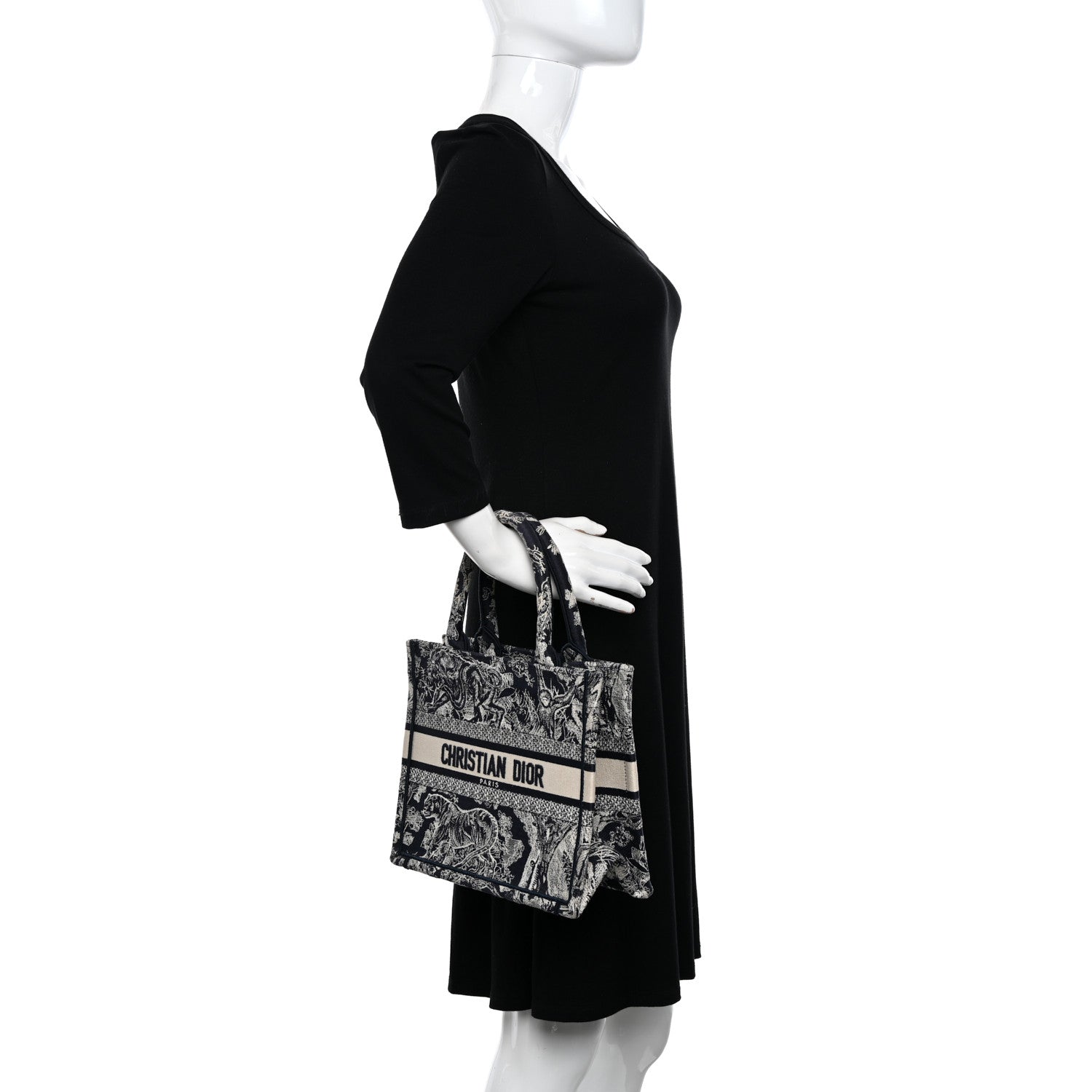 Christian Dior Canvas Embroidered Small Dioriviera Toile De Jouy Book Tote Blue 2 of 13
