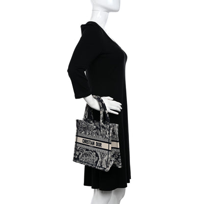 Christian Dior Canvas Embroidered Small Dioriviera Toile De Jouy Book Tote Blue 2 of 13