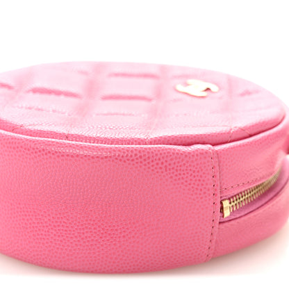 Chanel Caviar Quilted Round Clutch With Chain Pink 10 of 10