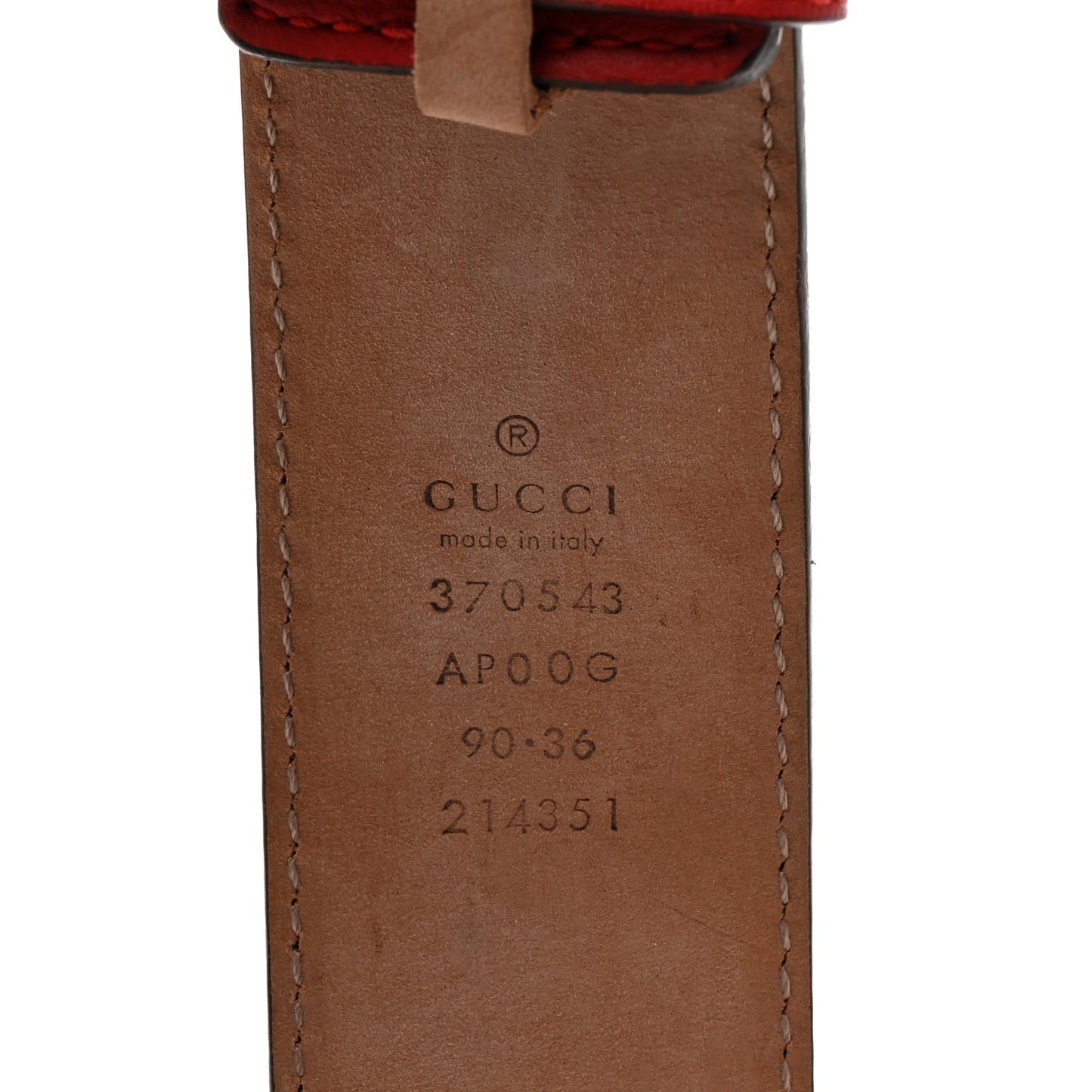 Moon Calfskin Interlocking G 37mm Belt 90 36 Tabasco