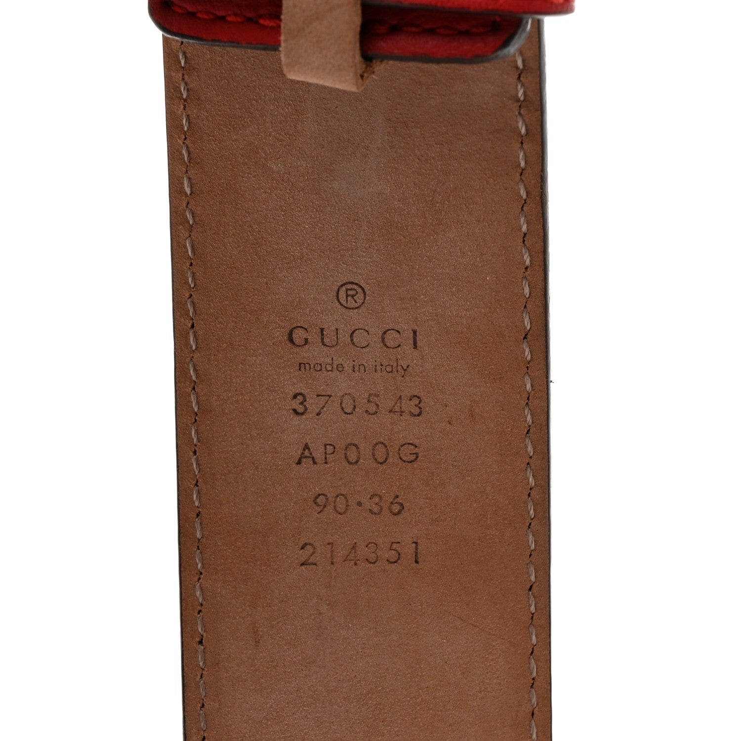 Gucci Moon Calfskin Interlocking G 37mm Belt 90 36 Tabasco 3 of 5