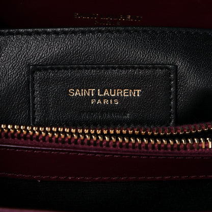 Saint Laurent Calfskin Y Quilted Monogram Small Loulou Chain Satchel Dark Legion Red 6 of 16