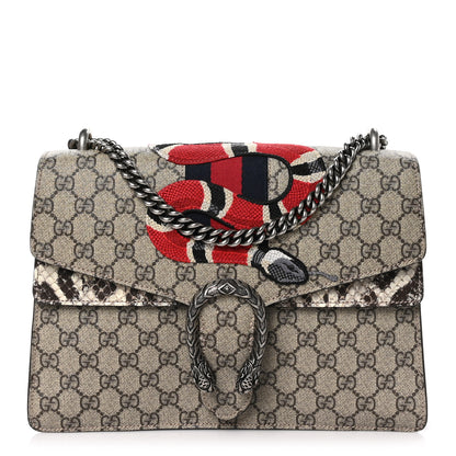 Gucci GG Supreme Monogram Kingsnake Embroidered Medium Dionysus Shoulder Bag Beige 1 of 11