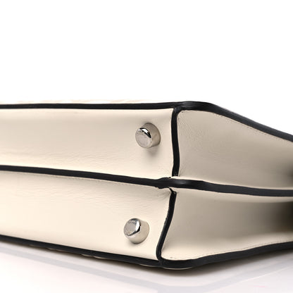 Fendi X SARAH COLEMAN Nappa FF Fish Eye Embossed Mini Peekaboo I SEE U Satchel White Ice 9 of 9