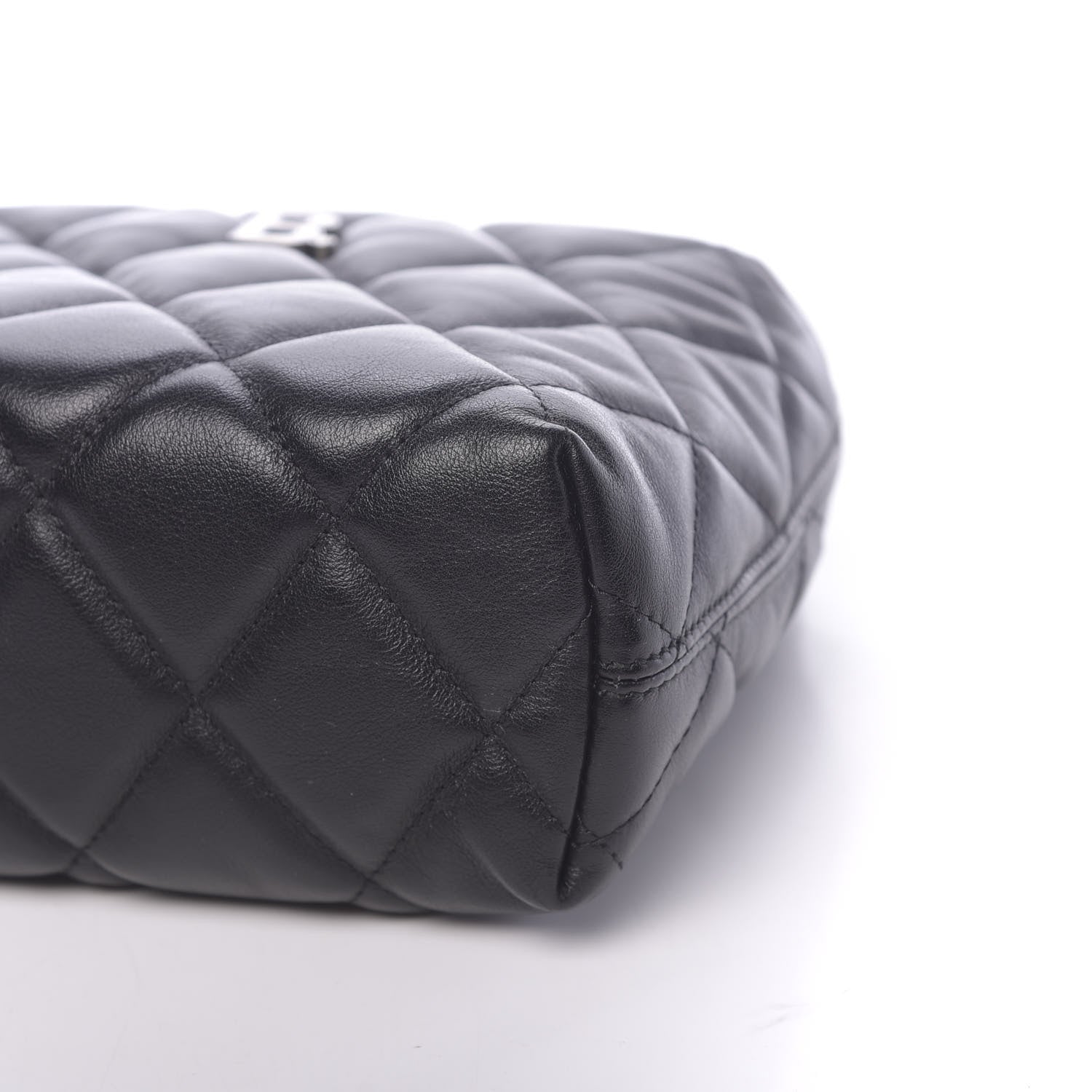 Balenciaga Calfskin Quilted Touch B Square Shoulder Bag Black 11 of 11