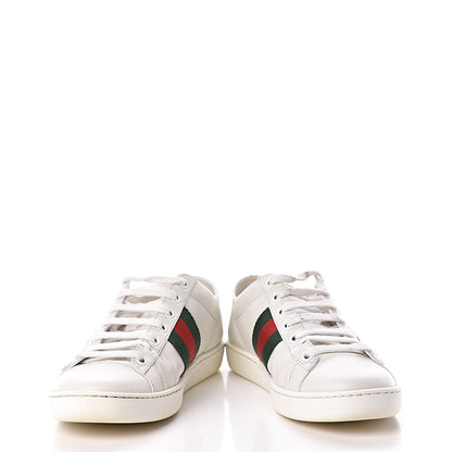 Gucci Calfskin Web Bee Embroidered Womens Ace Sneakers 36 White Green 5 of 15