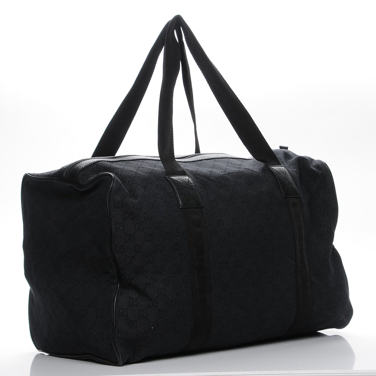 Denim Monogram Large Collapsible Carry On Duffle Black
