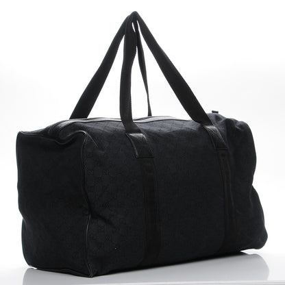 Gucci Denim Monogram Large Collapsible Carry On Duffle Black 4 of 10