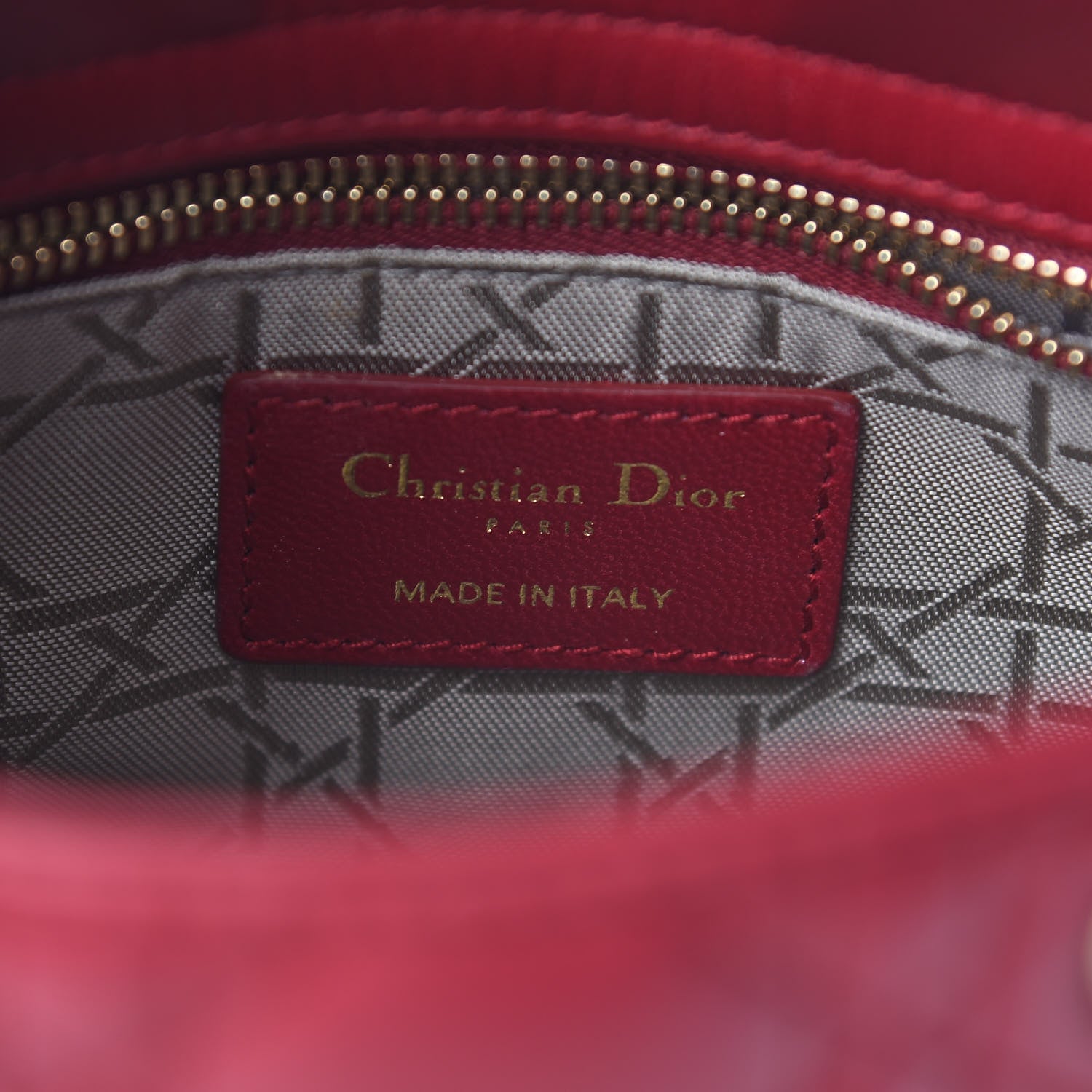 Christian Dior Lambskin Cannage Mini Lady Dior Burgundy 6 of 8