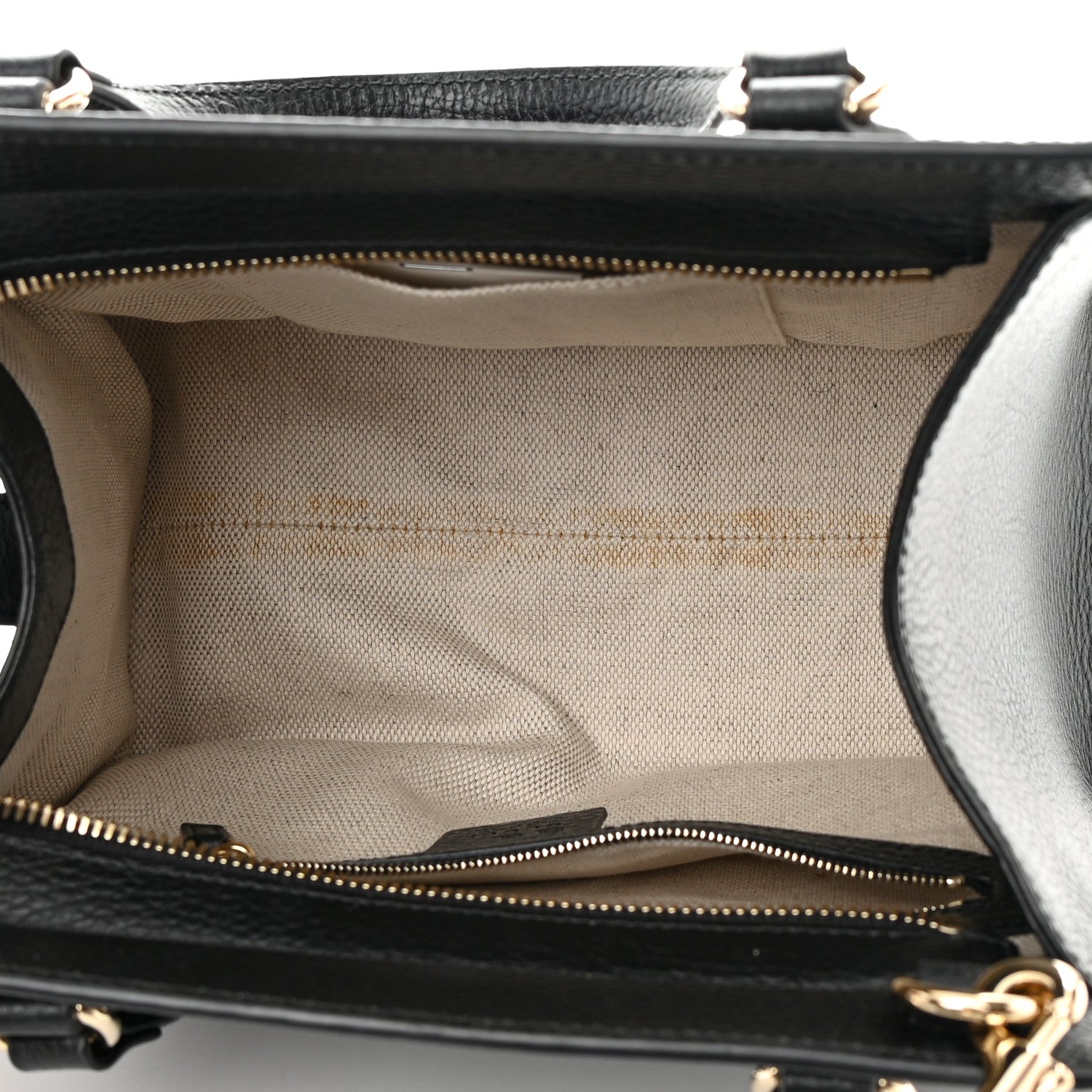 Gucci Pebbled Calfskin Medium Soho Top Handle Satchel Black 6 of 15