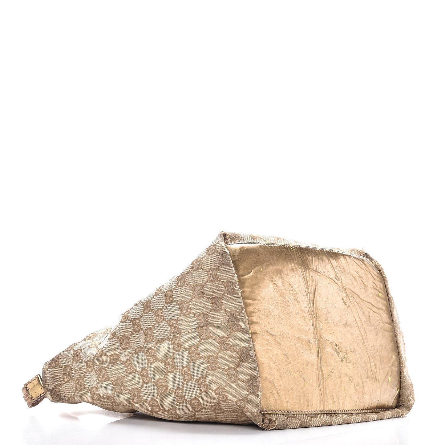 GG Monogram Medium Web Handle Bucket Tote Pink Gold