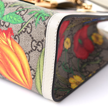 Gucci GG Supreme Monogram Flora Textured Calfskin Small Padlock Tote Beige Ebony Multicolor Mystic White 11 of 11