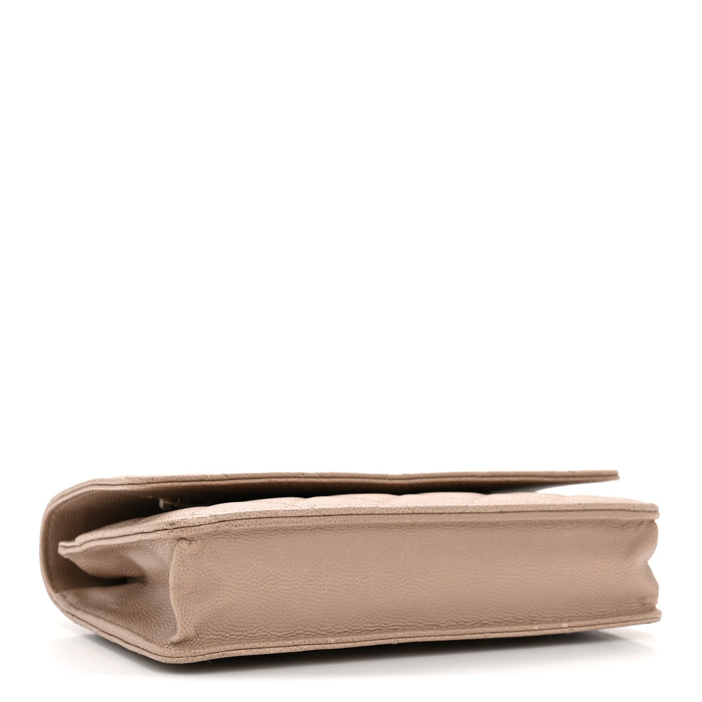 Caviar Quilted Wallet on Chain WOC Beige
