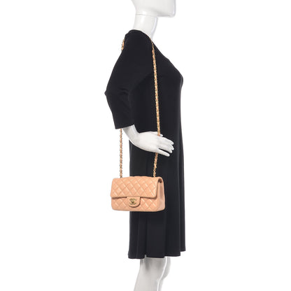 Chanel Lambskin Quilted Mini Rectangular Flap Beige 2 of 12