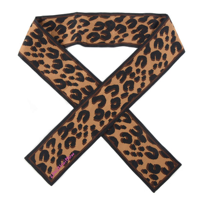 Louis Vuitton Silk Leopard Bandeau Scarf Marron 1 of 4