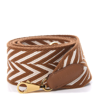 Hermes Toile Swift 50mm Sangle ZigZag Shoulder Strap Gold White 1 of 6