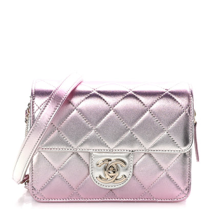 Chanel Metallic Lambskin Like A Wallet Flap Golden Pink 1 of 13