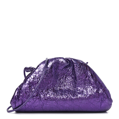 Bottega Veneta Metallic Crinkled Lambskin The Mini Pouch Viola 1 of 11