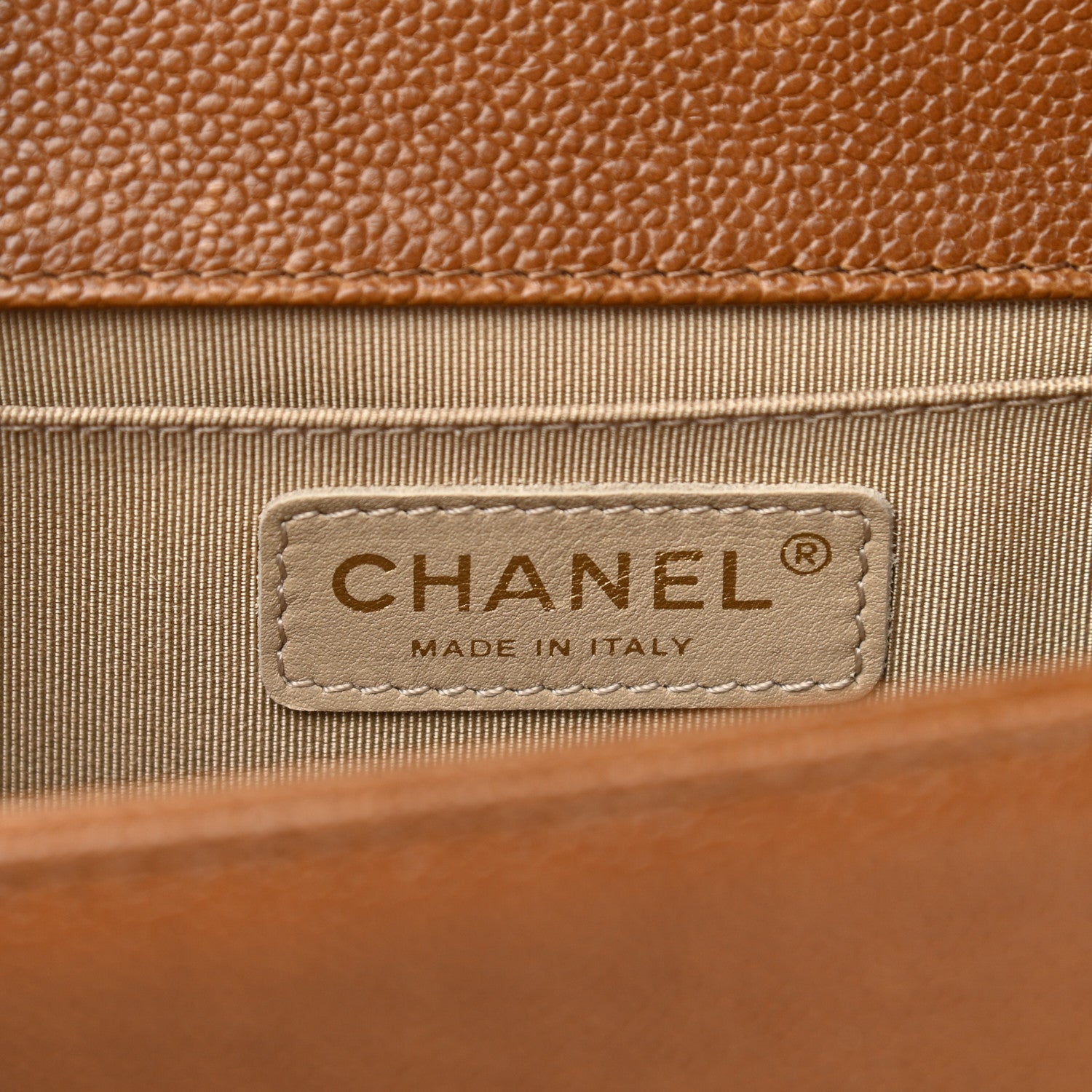 Chanel Caviar Quilted Medium Boy Flap Light Brown 6 of 15