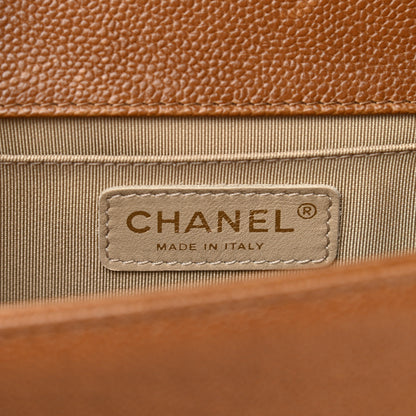 Chanel Caviar Quilted Medium Boy Flap Light Brown 6 of 15