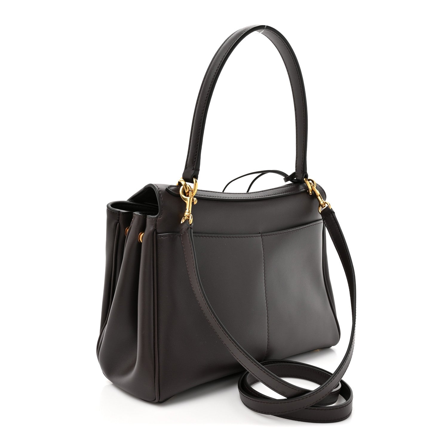 Balenciaga Natural Smooth Calfskin Small Rodeo Top Handle Handbag Espresso 3 of 10