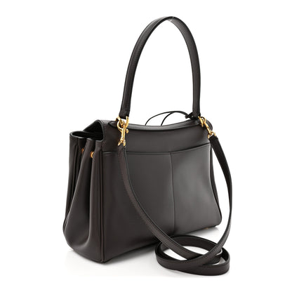 Balenciaga Natural Smooth Calfskin Small Rodeo Top Handle Handbag Espresso 3 of 10