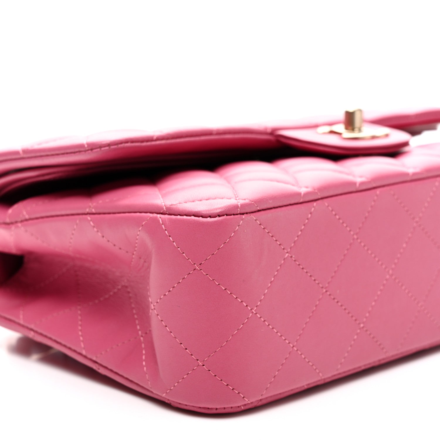 Chanel Lambskin Quilted Medium Double Flap Pink 9 of 10
