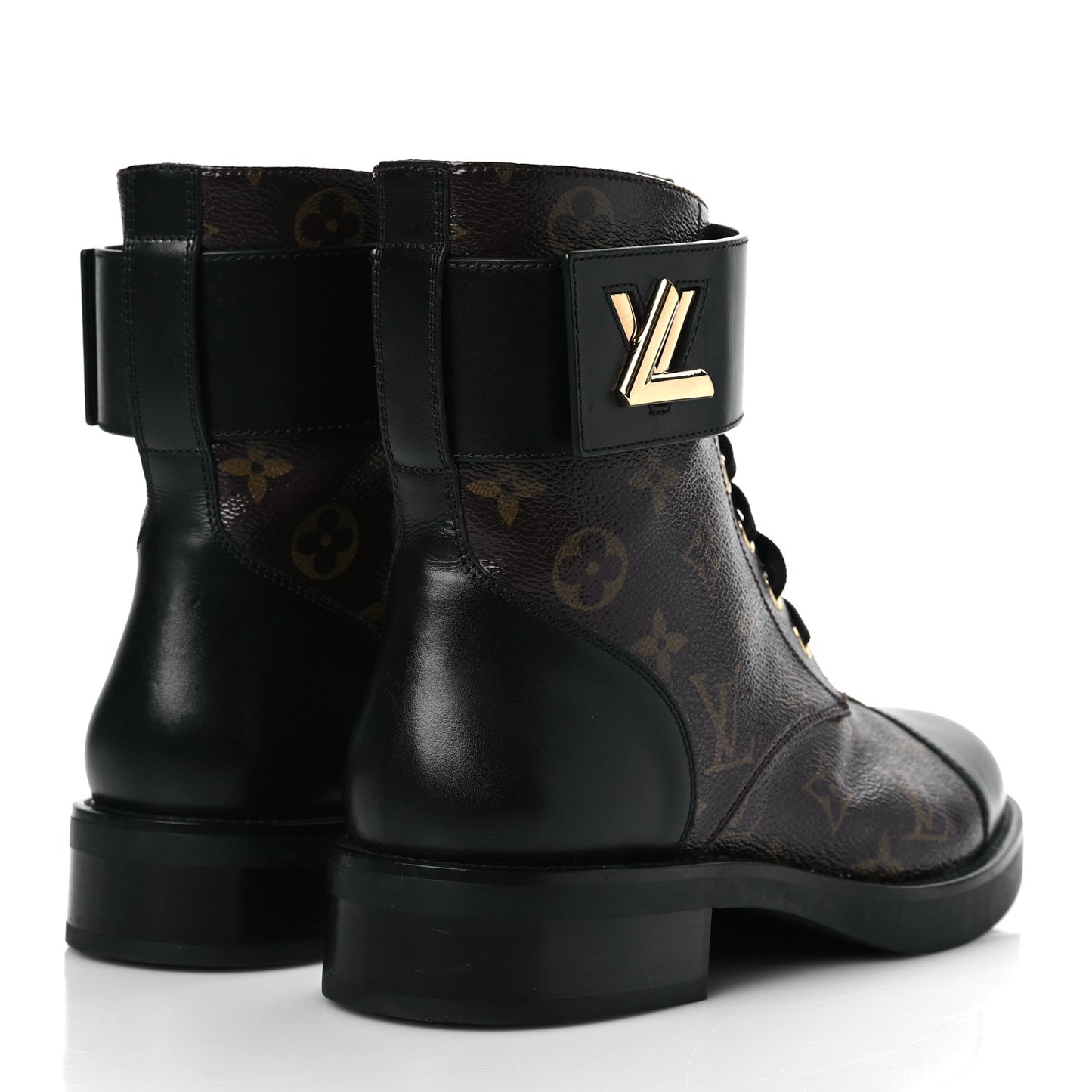 Calfskin Monogram Wonderland Flat Ranger Boots 39 Black