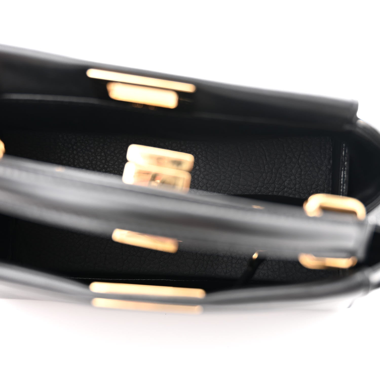 Fendi Nappa Mini Peekaboo Iconic Satchel Black 5 of 11