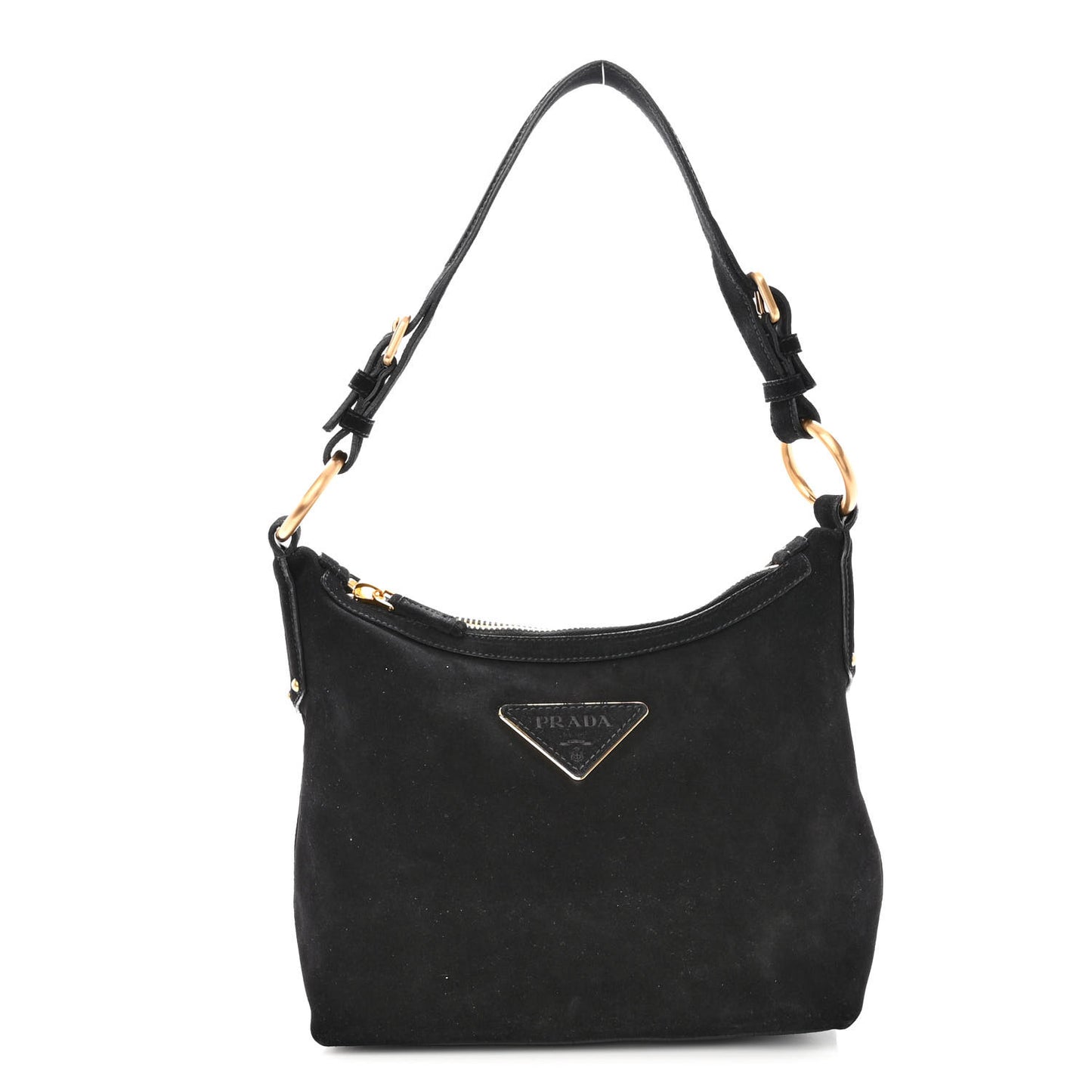 Scamosciato Suede Shoulder Bag Black