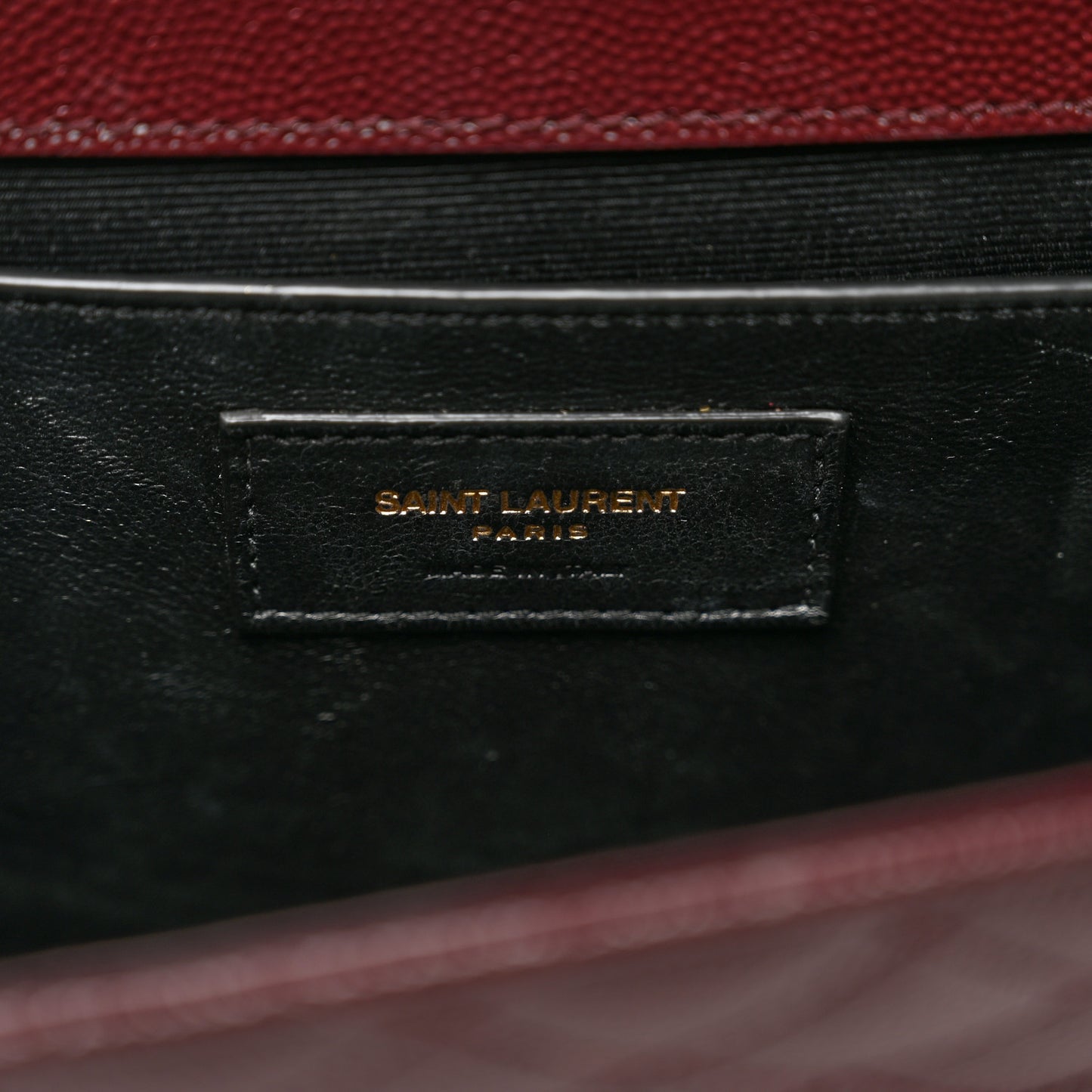 Grain De Poudre Textured Mixed Matelasse Medium Triquilt Monogram Satchel Rouge Legion