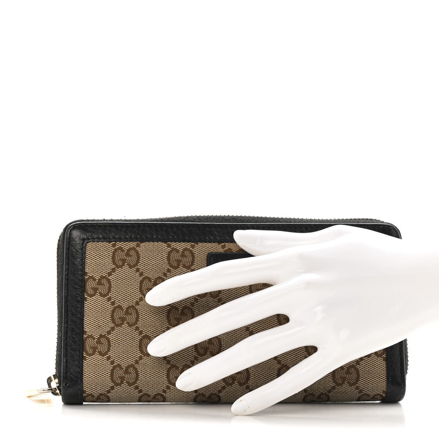 Gucci Monogram Calfskin Zip Around Wallet Black 2 of 13