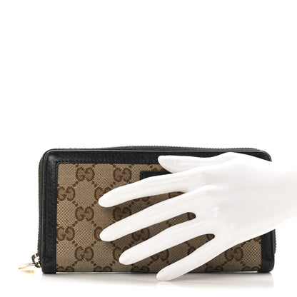 Gucci Monogram Calfskin Zip Around Wallet Black 2 of 13