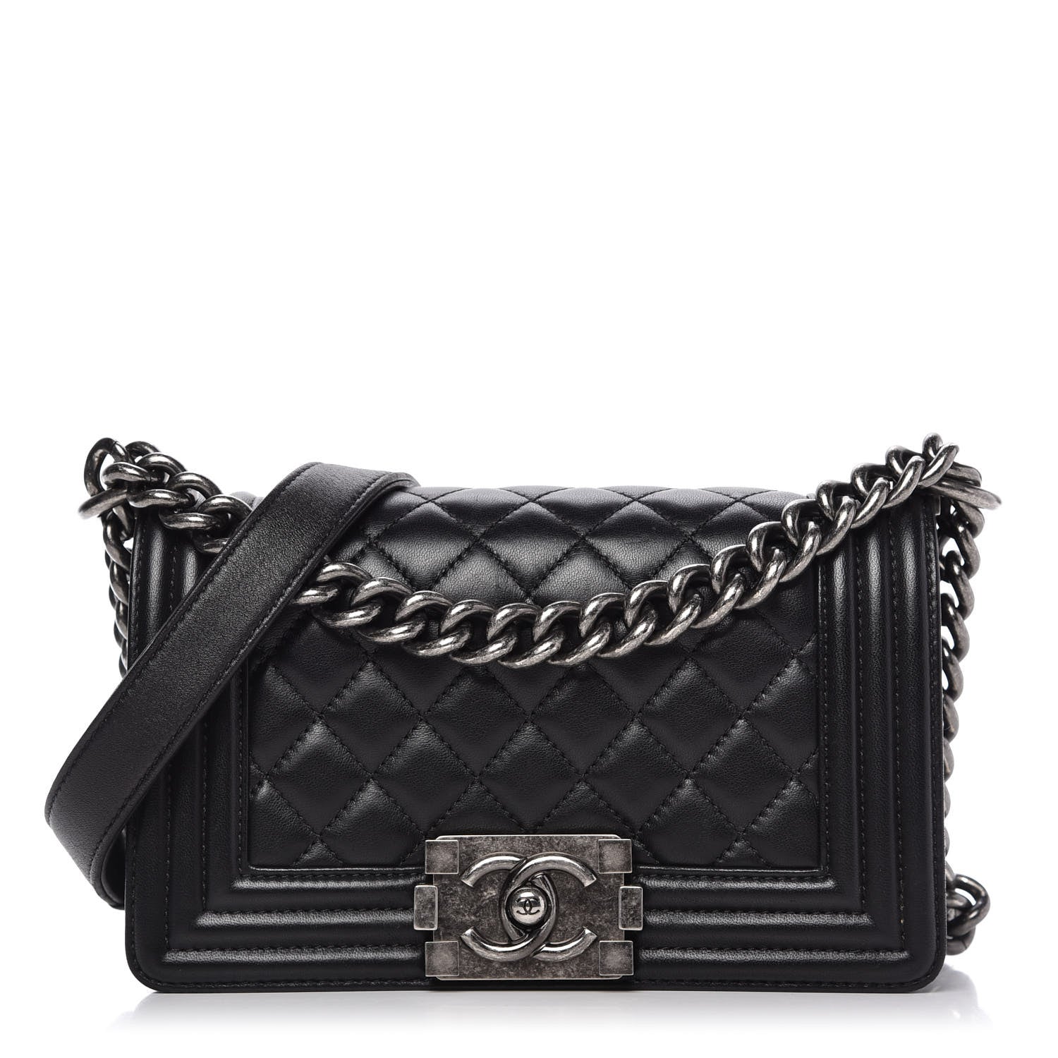 Chanel Lambskin Quilted Small Boy Flap Black 1 of 11