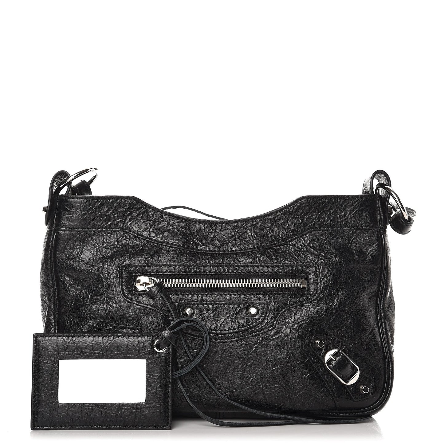Agneau Classic Silver Hardware Hip Black
