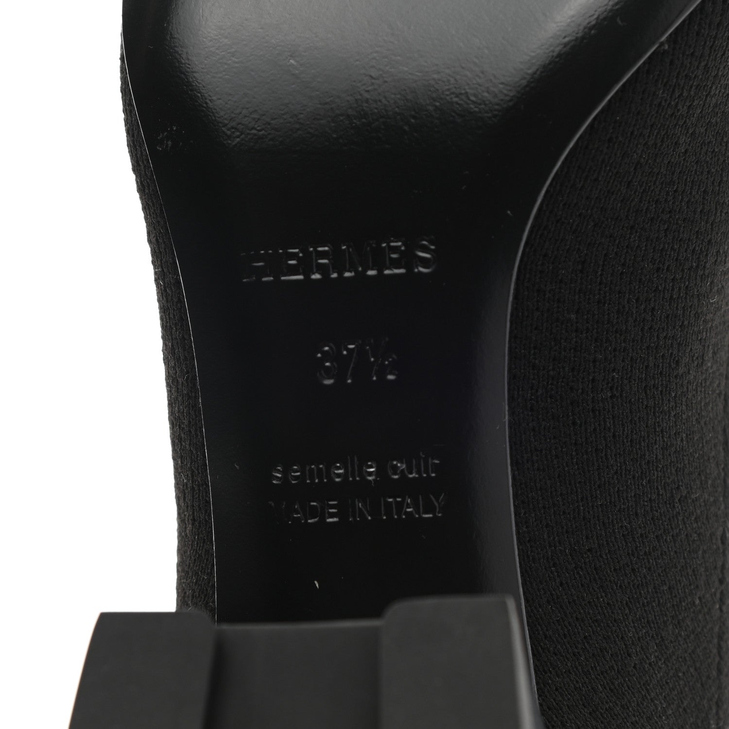 Hermes Knit Calfskin Volver Ankle Boots 37.5 Black 7 of 8